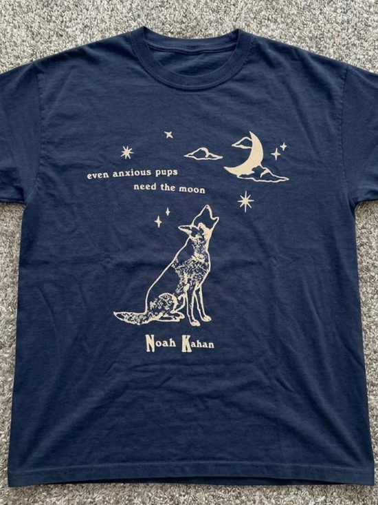 Gildan Tops - Noah Kahan even anxious pups need the moon shirt, NK folk music tee